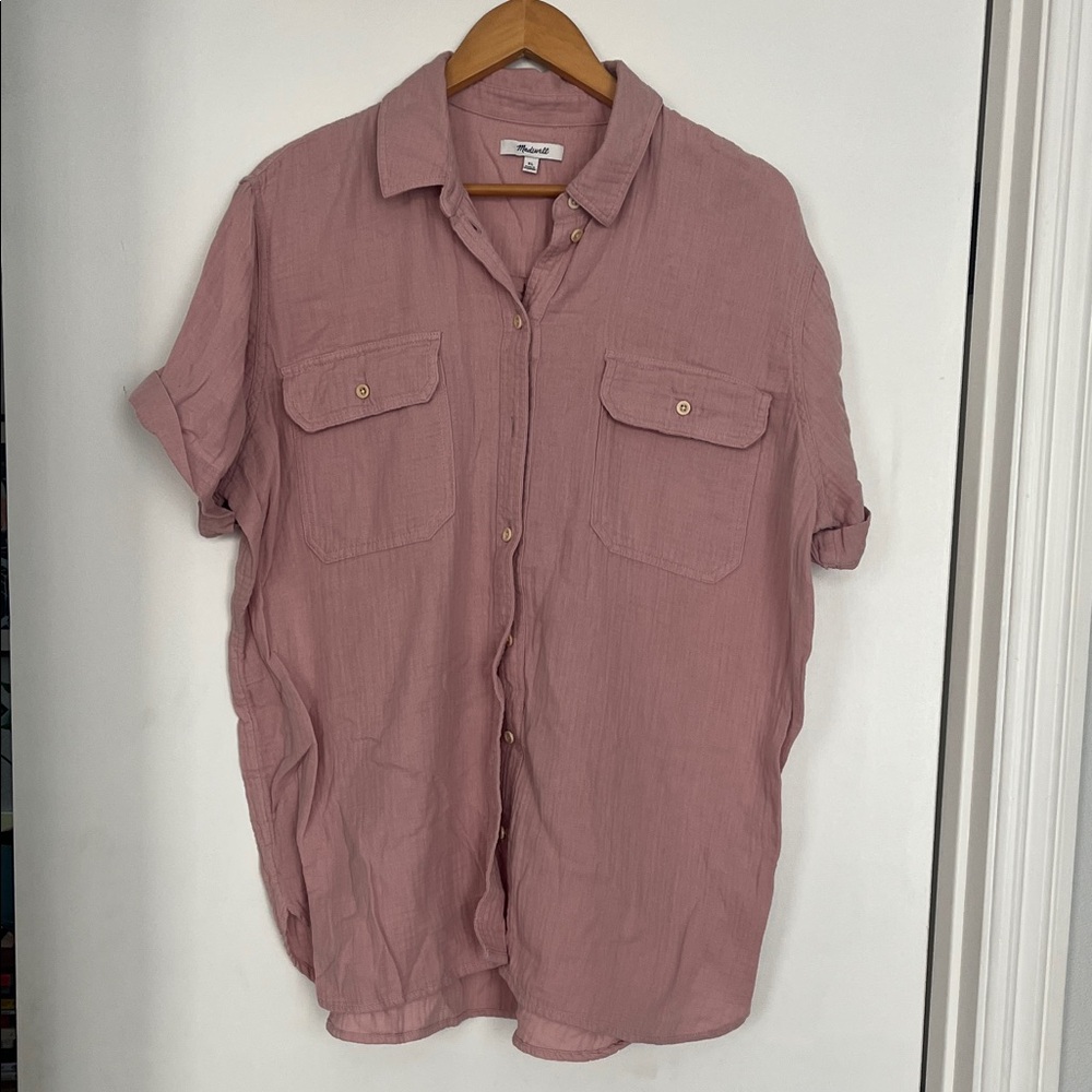 Madewell Women's Mauve Button-Down Shirt